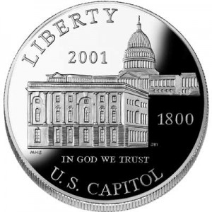 Dollar 2001 Capitol Visitor Center  proof price, composition, diameter, thickness, mintage, orientation, video, authenticity, weight, Description