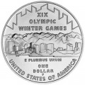 1 dollar 2002 Salt Lake City XIX winter Olimpic Games,  UNC, silver