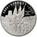 1 доллар 2002 200 лет Вэст-Поинта, серебро proof