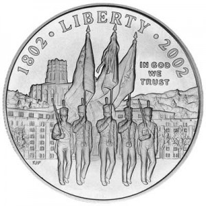 1 Dollar 2002 West Point Bicentennial  UNC, silber