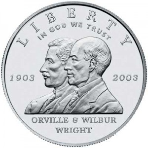 Dollar 2003 Wright brothers First flight  UNC price, composition, diameter, thickness, mintage, orientation, video, authenticity, weight, Description