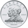 1 доллар 2003 Братья Райт Первый полёт, серебро UNC