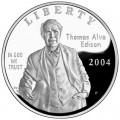 1 доллар 2004 Томас Альва Эдисон, серебро proof