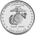 1 dollar 2005 Marine Corps 230th Anniversary  UNC, silver