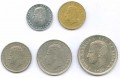 Satz von Münzen 1980 Spanien, ESPANA '82, 5 Münzen