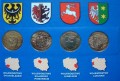 Набор 2 злотых 2004-2005 Польша Гербы воеводств, 16 монет в альбоме
