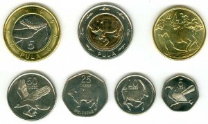 Set coins 2013 Botswana, 7 coins
