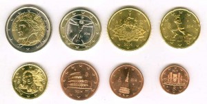 Euro coin set Italy 2014 price, composition, diameter, thickness, mintage, orientation, video, authenticity, weight, Description