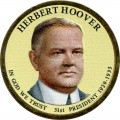 1 dollar 2014 USA, 31 President Herbert Hoover colored