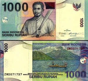 1000 рупий 2011 Индонезия, банкнота, хорошее качество XF 