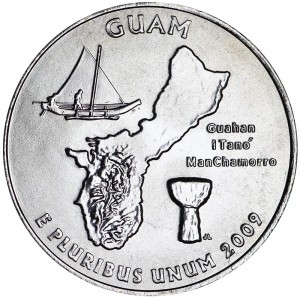 25 центов 2009 США Гуам (Guam) двор D цена, стоимость