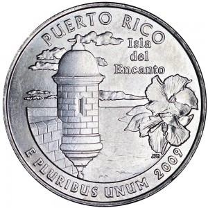 25 cents Quarter Dollar 2009 USA Puerto Rico mint mark P