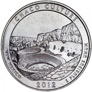 25 cent Quarter Dollar 2012 USA Chaco Canyon (Chaco Culture) 12. Park P