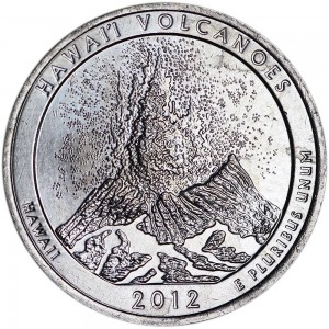 25 центов 2012 США "Гавайские Вулканы" (Hawaii Volcanoes) 14-й парк двор S цена, стоимость