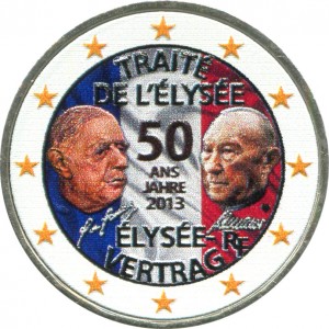 2 euro 2013 France Elysee Treaty colorized