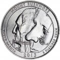 25 cents Quarter Dollar 2013 USA Mount Rushmore 20th National Park, mint mark P