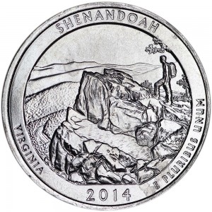 25 cent Quarter Dollar 2014 USA Shenandoah 22. Park P