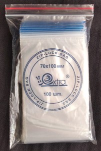 Упаковка Пакетов ZIP-LOCK, размером 70x100 мм, в упаковке 100 шт