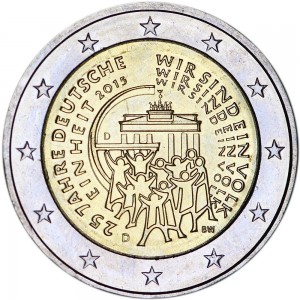 2 евро 2015 Германия, 25 лет объединения Германии, двор D