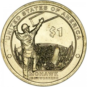 1 Dollar 2015 USA Sacagawea, Indianer-Bauherren, minze P