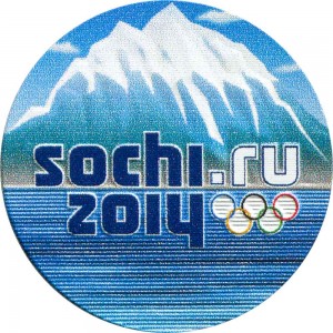 25 Rubel 2014 Emblem Sotschi, farbig (ohne Blister)