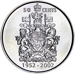 50 cents 2002 Canada Golden Jubilee, 50 years of the reign of Elizabeth II