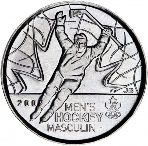 25 центов 2009, Канада, Зимние Олимпийские игры 2010 в Ванкувере, Мужской хоккей с шайбой, Победа сборной Канады цена, стоимость
