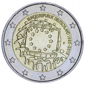 2 euro 2015 Germany, 30 years of the EU flag, mint F
