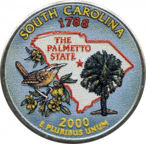 25 центов 2000 США Южная Каролина (South Carolina) (цветная)