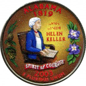 25 центов 2003 США Алабама (Alabama) (цветная)
