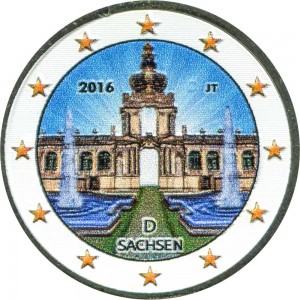 2 euro 2016 Germany Saxony Zwinger (colorized)