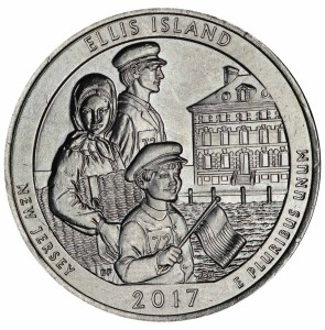 25 центов 2017 США Остров Эллис (Ellis Island), 39-й парк, двор P