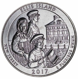 25 центов 2017 США Остров Эллис (Ellis Island), 39-й парк, двор D