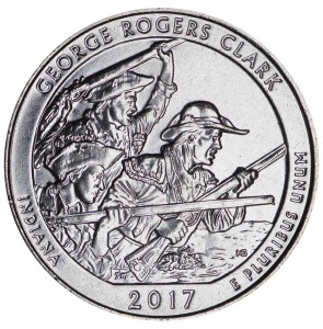 25 cents Quarter Dollar 2017 USA George Rogers Clark 40th National Park, mint mark D
