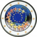 2 евро 2015 Эстония, 30 лет флагу ЕС (цветная)