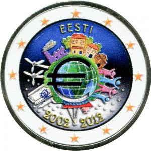 2 euro 2012 10 years of Euro, Estonia (colorized)