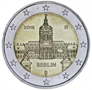 2 евро 2018 Германия, Берлин, Дворец Шарлоттенбург, двор D цена, стоимость