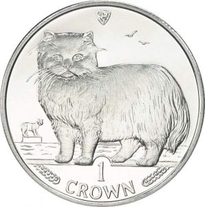 1 крона 1989 Остров Мэн Персидская кошка цена, стоимость