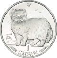 1 crown 1989 Isle of Man Persian cat