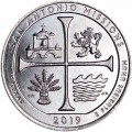 25 центов 2019 США Миссии Сан-Антонио (San Antonio Missions), 49-й парк, двор P