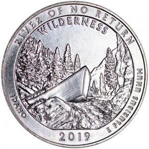 25 cents Quarter Dollar 2019 USA Frank Church River of No Return Wilderness 50th Park, mint mark P
