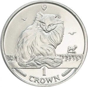 1 крона 1995 Остров Мэн Турецкая Ванская кошка цена, стоимость