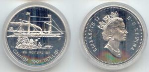 1 доллар 1991 Канада Фронтенак цена, стоимость