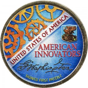 1 Dollar 2018 USA, Amerikanische Innovation, erstes Patent (farbig)