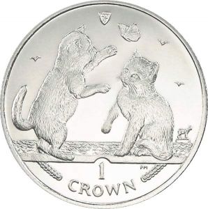 1 crown 2004 Isle of Man Tonkinese Kittens price, composition, diameter, thickness, mintage, orientation, video, authenticity, weight, Description