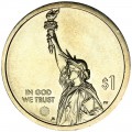 1 dollar 2019 USA, American Innovation, New Jersey, Edison bulb, P