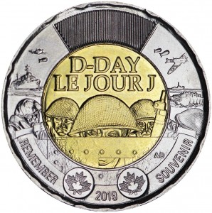 2 dollars 2019 Canada 75th Anniversary of D-Day