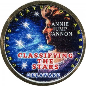 1 dollar 2019 USA, American Innovation, Delaware, System for classifying the stars (colorized)