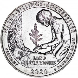 25 cents Quarter Dollar 2020 USA Marsh-Billings-Rockefeller 54th Park, mint mark D