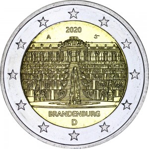 2 евро 2020 Германия, Бранденбург, двор A